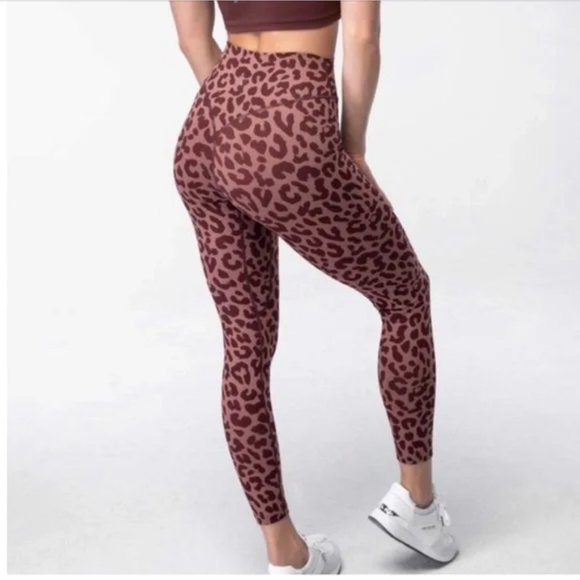 Balance Athletica Pants - Balance Athletica Ascend Leggings Tights King Leopard Dusk Size Small